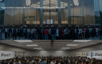 Huge Crowd In Pune As iPhone 17 Launches at Koregaon Park Store